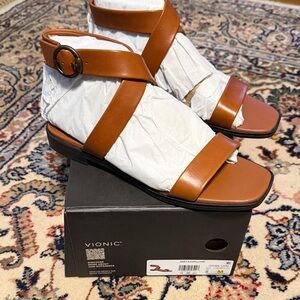 Vionic Women's Brown Strappy Sandals Anaya esps leather
